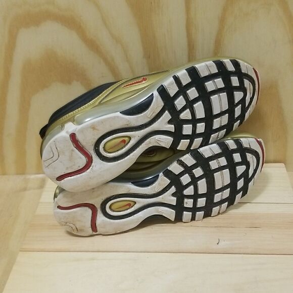 NIKE AIR MAX 97 RARE BLACK VARSITY RED METALLIC GOLD WHITE Mens sz 7.5 Wmn's 9 - Picture 6 of 9